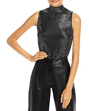 Aqua Sequin Mock Neck Top - 100% Exclusive