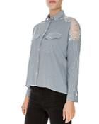 The Kooples Lace-inset Stripe Shirt