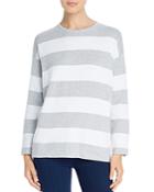 Eileen Fisher Striped Organic Cotton Boxy Sweater