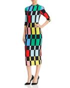 Alice + Olivia Delora Geometric Print Midi Dress