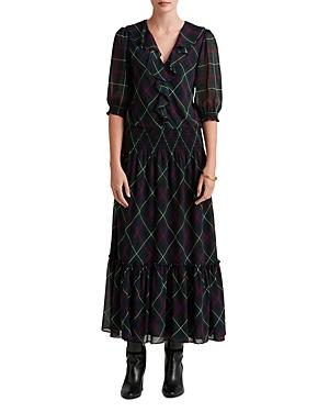 Lauren Ralph Lauren Plaid Ruffle Midi Dress