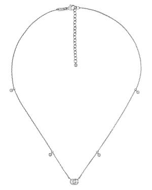 Gucci 18k White Gold Gg Running Chain Diamond Necklace, 14.5
