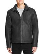 Cole Haan Leather Fleece Lined Jacket