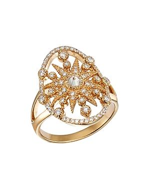 Colette Jewelry Galaxia 18k Yellow Gold And Diamond Star Shield Ring