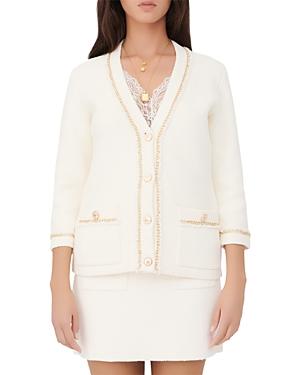Maje Moxette Chain Trim Cardigan