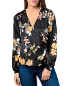 Go By Go Silk Printed Faux-wrap Blouse
