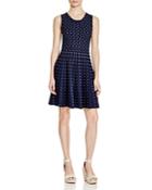 Milly Vertical Dot Flare Dress