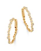 Bloomingdale's Bezel-set Diamond Oval Hoop Earrings In 14k Yellow Gold, 0.35 Ct. T.w. - 100% Exclusive