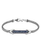 John Hardy Sterling Silver Asli Blue Sapphire Id Bracelet