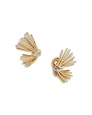 David Yurman 18k Yellow Gold Angelika Diamond Flare Drop Earrings