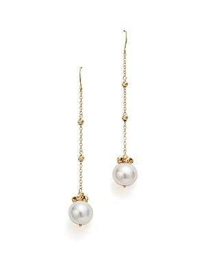 Bloomingdale's Cultured Freshwater Pearl And Beaded Chain Earrings In 14k Yellow Gold - 100% Exclusive