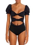 Agua By Agua Bendita Oria Puff Sleeve One Piece Swimsuit