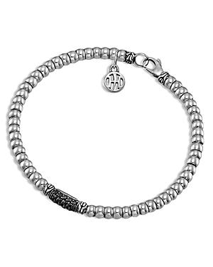 John Hardy Bedeg Silver Lava Beaded Bracelet With Black Sapphires
