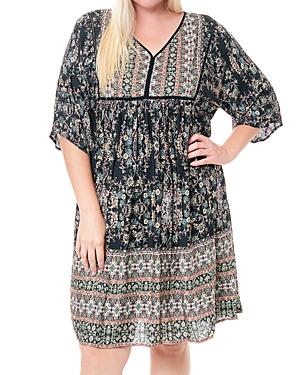 Single Thread Plus Mixed Print Dress