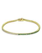 Meira T 14k White & Yellow Gold Emerald & Diamond Tennis Bracelet