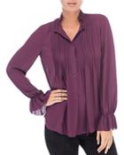 B Collection By Bobeau Ruby Pintucked Blouse