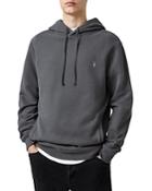 Allsaints Raven Cotton Logo Embroidered Regular Fit Hoodie