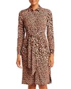 Kenneth Cole Leopard-print Shirt Dress