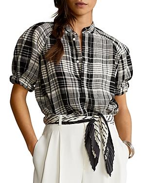Lauren Ralph Lauren Plaid Linen Top