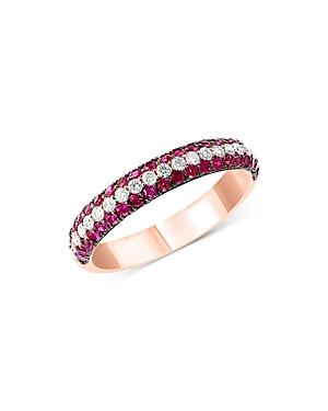 Bloomingdale's Ruby & Diamond Stacking Band In 14k Rose Gold - 100% Exclusive