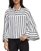 Bcbgmaxazria Bell-sleeve Striped Shirt