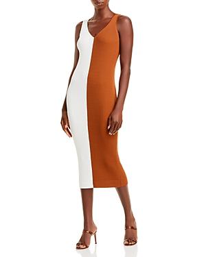 Staud Dana Color Blocked Midi Dress