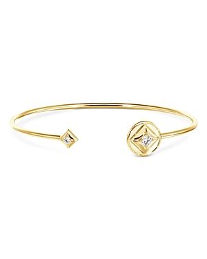 De Beers Forevermark Icon 18k Yellow Gold Diamond Open Bangle