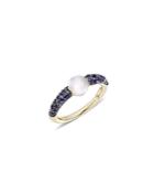 Pomellato M'ama Non M'ama Ring With Adularia And Blue Sapphire In 18k Rose Gold
