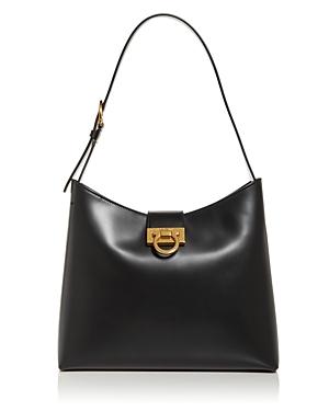 Salvatore Ferragamo Trifolio Leather Hobo