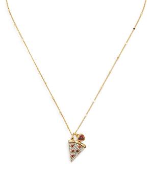 Kate Spade New York Pizza My Heart Crystal Pizza Pendant Necklace, 17-20