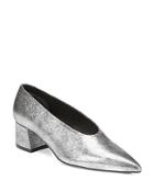 Vince Women's Rafe Metallic Leather Pointed Toe Pumps