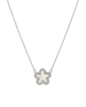 Aqua Flower Pendant Necklace In Sterling Silver, 16 - 100% Exclusive