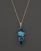 Vianna Brasil 18k Yellow Gold Pendant Necklace With Amazonite, London Blue Topaz And Diamond Accents, 16.5