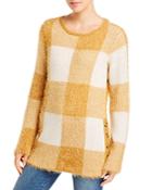 Single Thread Fuzzy Plaid Sweater