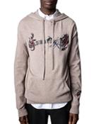 Zadig & Voltaire Clay Wool & Cashmere Graphic Hooded Sweater