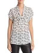 Milly Sia Printed-silk Top