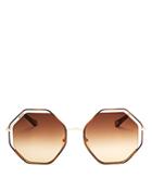 Chloe Poppy Geometric Octagonal Sunglasses, 58mm