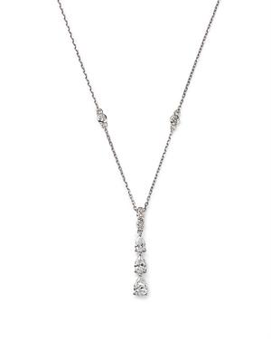 Bloomingdale's Diamond Pear Trio Linear Pendant Necklace In 14k White Gold, 0.65 Ct. T.w. - 100% Exclusive