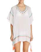 Surf Gypsy Embroidered Poncho Swim Cover-up