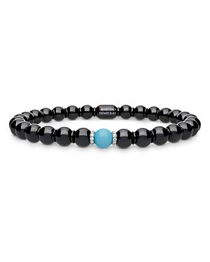 Roberto Demeglio 18k White Gold & Black Ceramic Bracelet With Turquoise & Diamonds