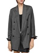 Allsaints Isla Shimmer Double-breasted Check Blazer