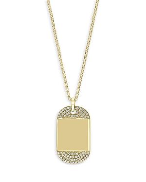Bloomingdale's Diamond Mini Dog Tag Pendant Necklace In 14k Yellow Gold, 0.15 Ct. T.w, 18 - 100% Exclusive