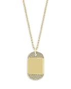Bloomingdale's Diamond Mini Dog Tag Pendant Necklace In 14k Yellow Gold, 0.15 Ct. T.w, 18 - 100% Exclusive