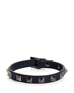 Valentino Leather Studded Bracelet