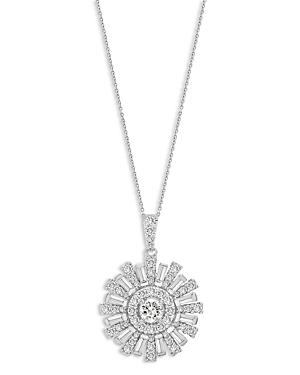 Bloomingdale's Round & Baguette Diamond Pendant Necklace In 14k White Gold, 1.50 Ct. T.w. - 100% Exclusive