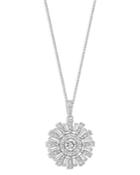 Bloomingdale's Round & Baguette Diamond Pendant Necklace In 14k White Gold, 1.50 Ct. T.w. - 100% Exclusive