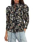 Ba & Sh Fary Floral Print Puff Shoulder Blouse