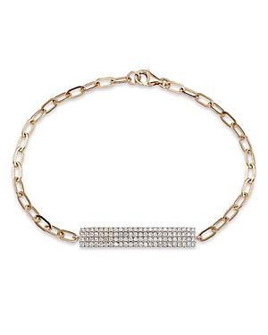Bloomingdale's Diamond Pave Bar Link Bracelet In 14k Yellow Gold, 0.55 Ct. T.w. - 100% Exclusive