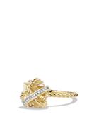 David Yurman Cable Wrap Ring With Champagne Citrine & Diamonds In 18k Gold