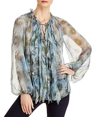 Jason Wu Collection Sheer Silk Floral Print Blouse